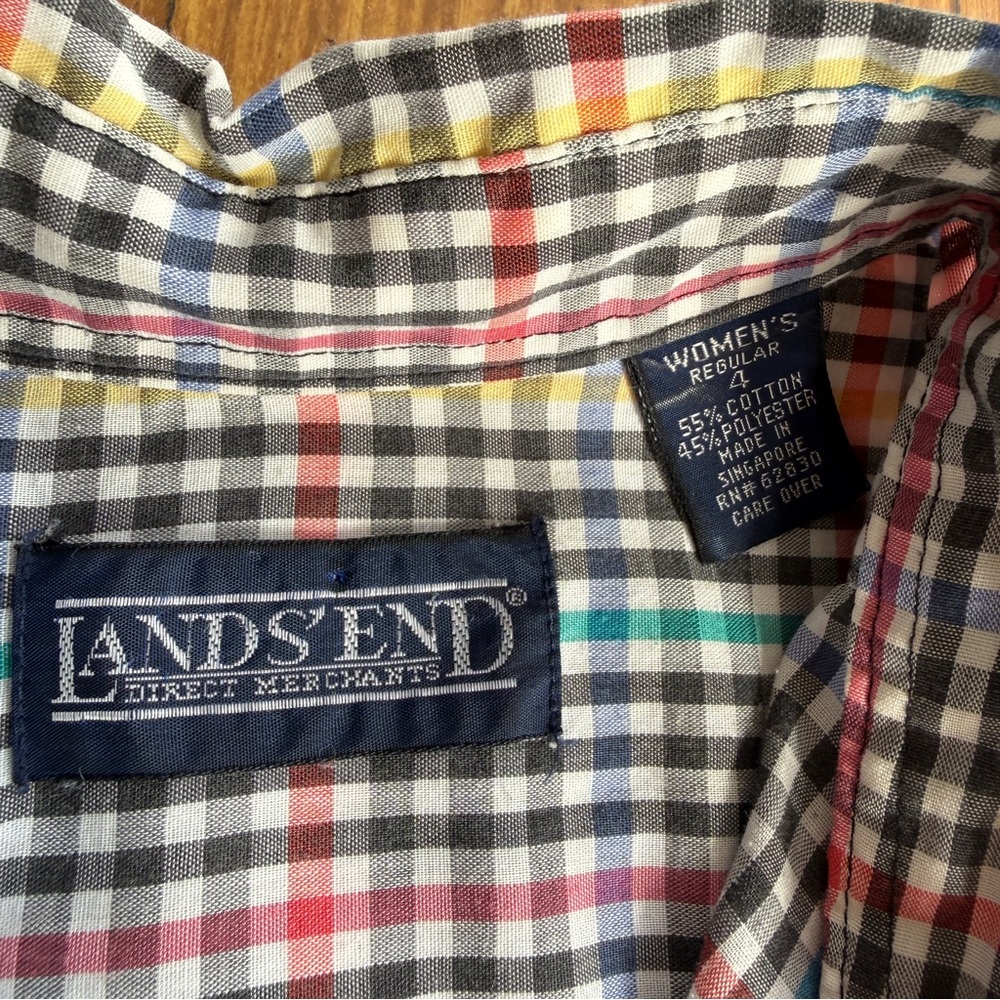 Vintage Lands’ End Button Up Shirt Women’s 4 - Picture 2 of 4